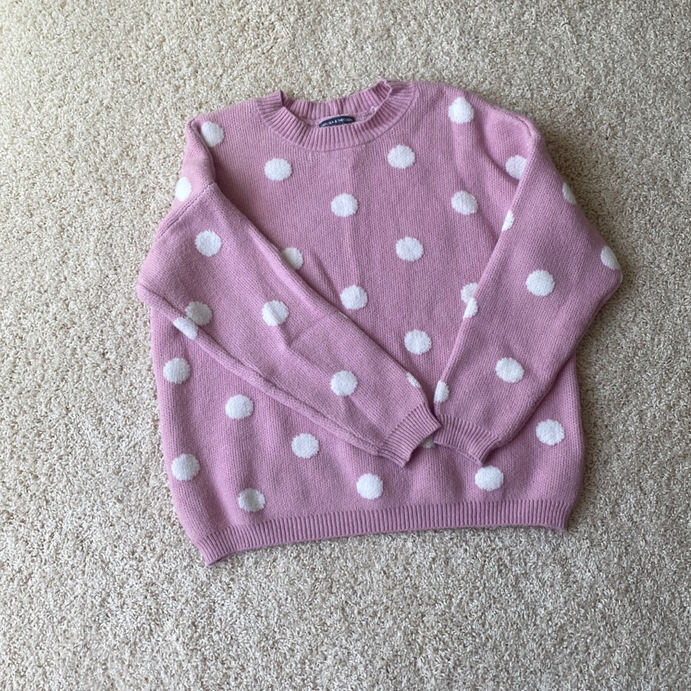 Pock a dot pink sweater